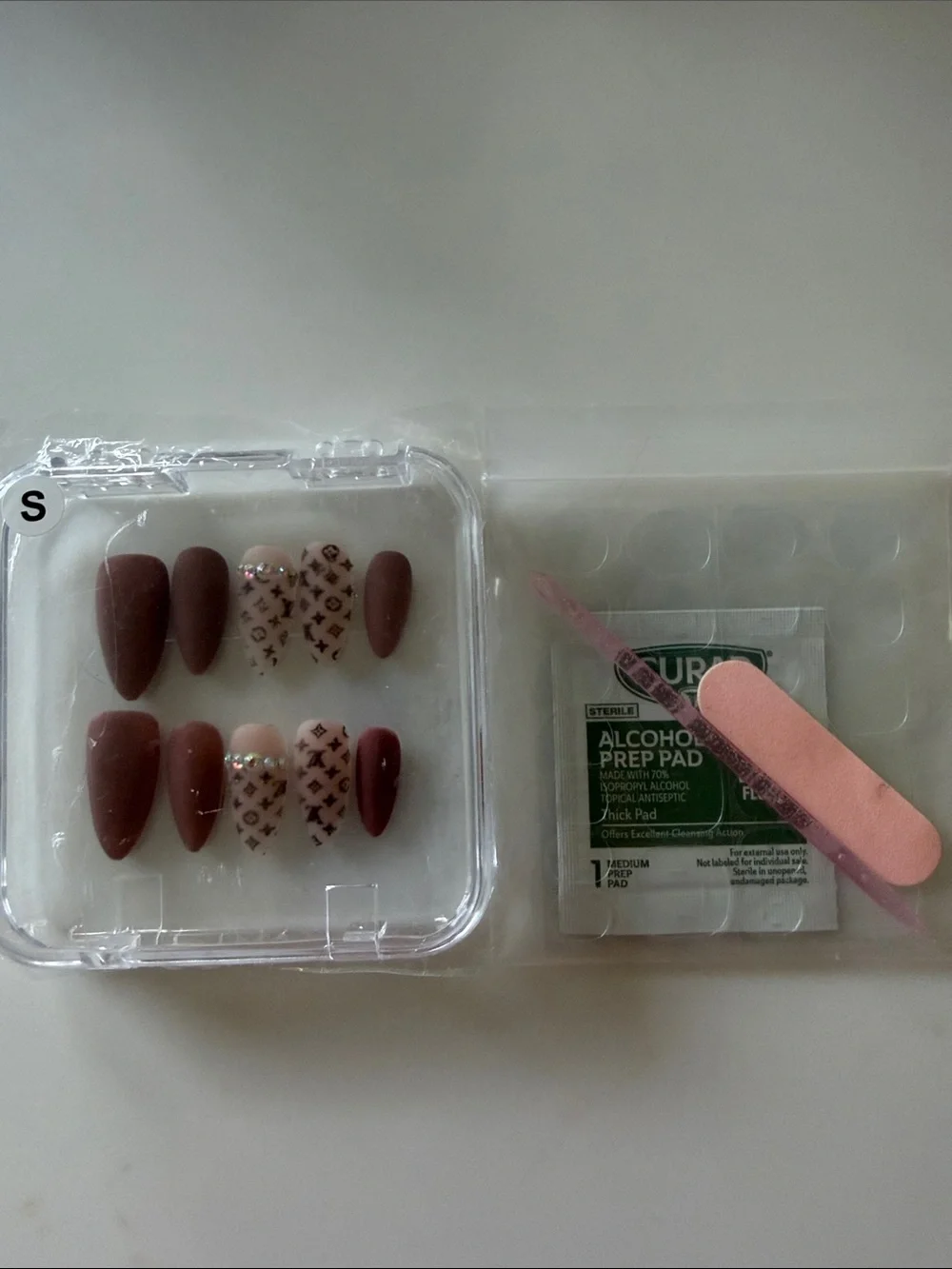 Custom Handmade Brown  LV Designer Press On Nails press-on nail set